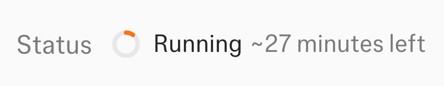 Estimated finish time